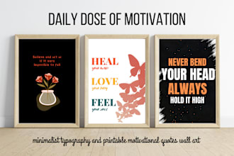 design typography posters and motivational quotes wall art
