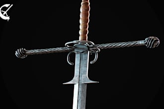 create 3d medieval weapon model for games