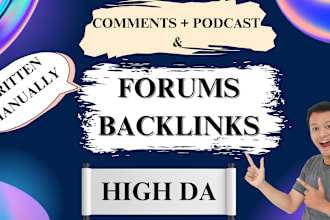make forum and comment backlinks for you on high DR