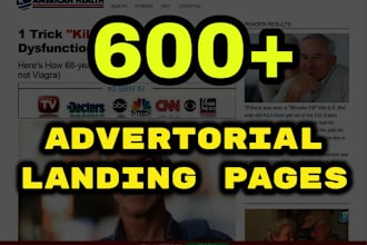 provide 600 advertorial prelanders for native ads