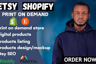 setup etsy shopify print on demand, shopify dropshipping, etsy shop, esty SEO