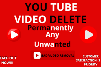 permanently delete negative youtube channels and remove bad links and vid