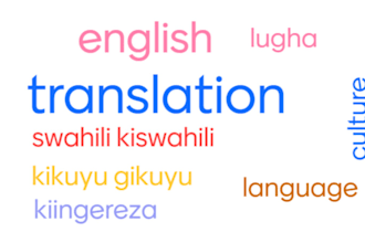 do english swahili and kikuyu translation expertly
