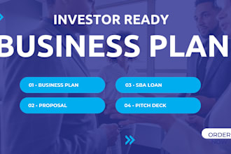 write startup business plan, grant proposal for investors or sba loan