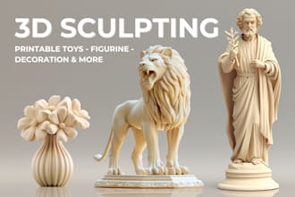 sculpt 3d character, model, toys and action figure for 3d printing and rendering