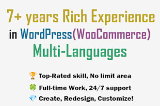 wordpress multilanguages website build, customize, SEO optimize