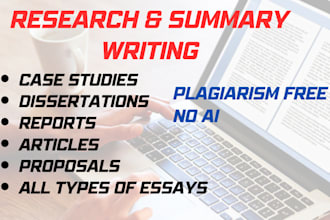 write case study analysis, report, assignment, research and summaries