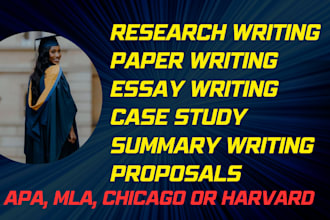 do research and summary writing, reports,case study analysis and case study