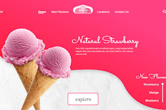 design ice cream store cookies website candy chocolate shopify store ice cream