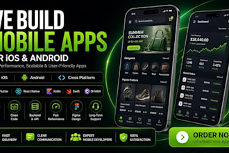 do mobile app development ios app android app iot app using flutter react native