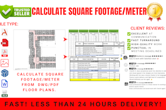 calculate the square footage or meter of your plans