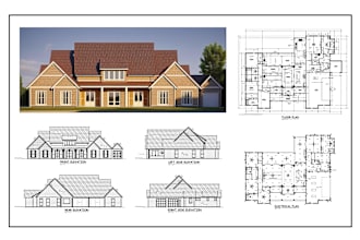 make architectural floor plans, elevations in autocad, permit drawing, draftsman