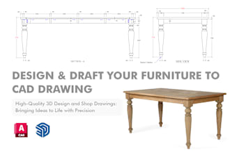 design custom furniture with detailed technical drawings