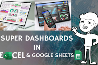 create excel dashboard, charts graphs, formula, macro and google sheet template