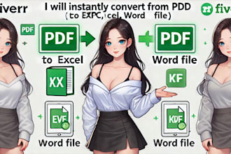 instantly convert from any pdf to excel, word file