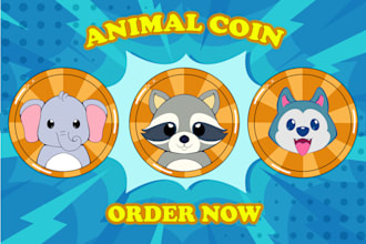 design professional meme crypto and animal logo for coin