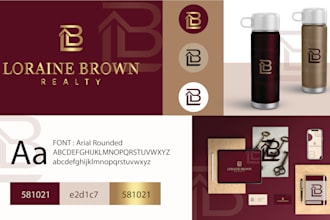 do minimalist logo with brand identity, brand guidelines and full branding kit