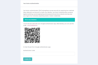 implement google 2fa authenticator in laravel to enhance business security