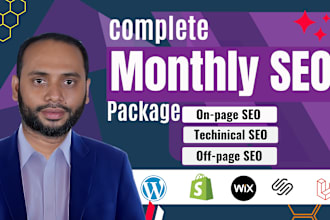 do complete monthly SEO service for google top ranking with expert