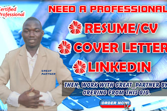 do a professional resume, cover letter, and linkedin profile writing service