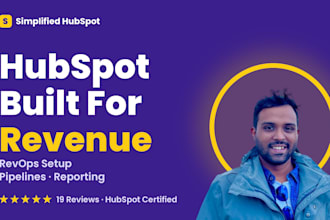 set up hubspot sales hub for revops, pipelines, properties and reporting