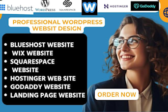 wordpress website design ionos bluehost godaddy siteground hostinger wix website