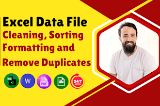 clean, format, organize, and remove duplicates in excel or CSV files