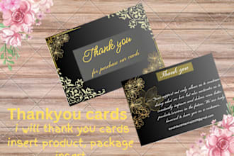 design thank you cards product insert