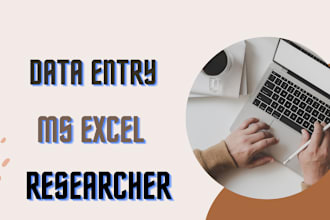 do data entry, data typing, ms excel and research projects