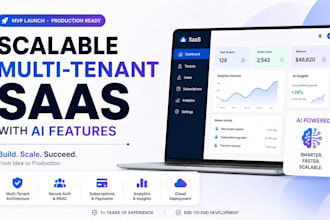 develop a scalable multi tenant saas with ai features, mvp launch and production