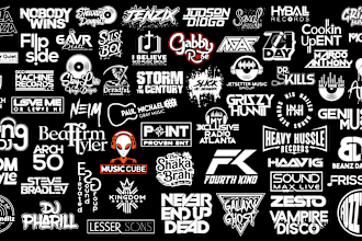 dj, rap, text logo music, band, typography hip hop, producer