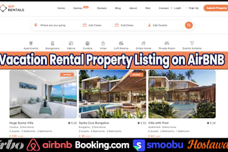 create vacation rental website and property listing on booking, airbnb, smoobu