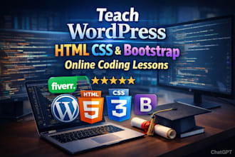 teach wordpress, HTML, CSS, and bootstrap online coding lessons