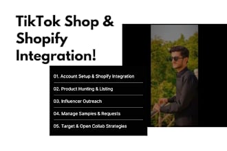 setup tiktok shop, product research, listing and affiliates outreach and ads