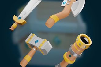 model any 3d low poly game assets for you