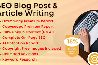 write well researched SEO articles, blog posts, and website content