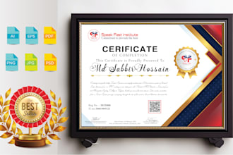 create graduation, award, certificate design in 24 hours