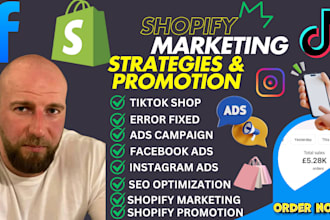 setup facebook shopify marketing  and promote  instagram shop meta ads campaign