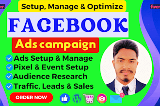 be your facebook ads campaign manager for sales and leads, run fb ads