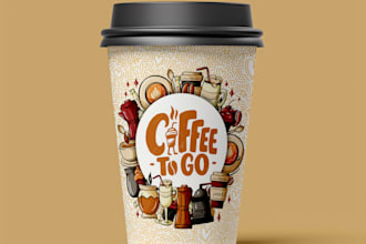 design coffee, ice cream, paper cup and packaging