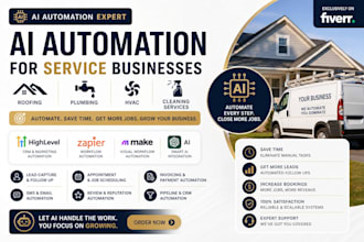 ai automation gohighlevel zapier make com roofing plumbing hvac cleaning service