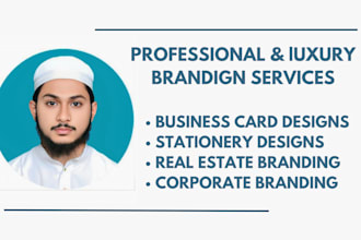 create a modern, professional business card, visiting card, and stationery items