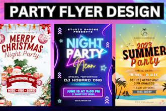 design event flyer, party flyer, christmas flyer, club flyer, concert flyer