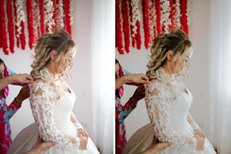 do bulk photo editing and retouching for weddings and event