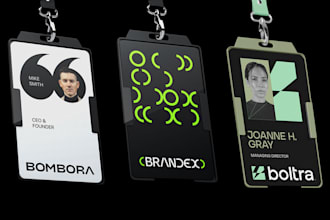 design custom modern id badges, name cards, lanyards