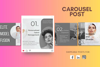 custom instagram linkedin carousel social media attractive posts