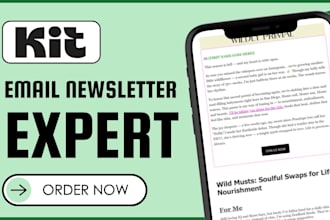 setup convertkit account, convertkit newsletter template design kit landing page