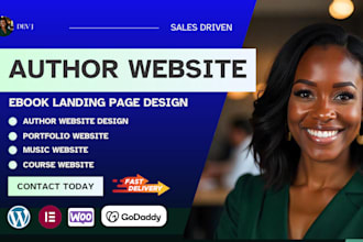 author website, ebook website, ebook landing page, course, book launch website