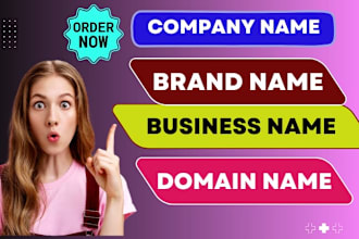 find unique names for business, brand company and website with logo design