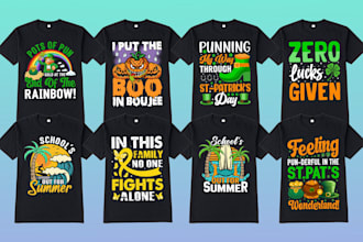 do custom typography illustration and trendy t shirt design